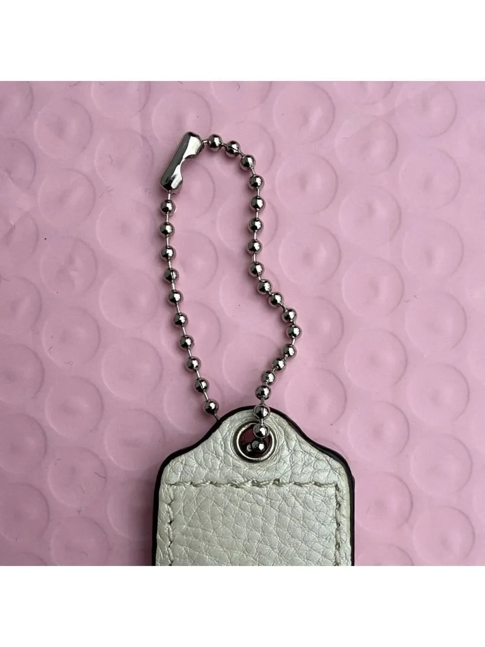 Coach White Pearls Hangtag Coach Keychain Coach bag accessories